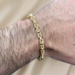 18k Yellow Gold Solid Byzantine Bracelet - 4.5 mm - Image 7