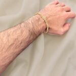 18k Yellow Gold Solid Byzantine Bracelet - 5 mm - Image 5