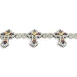 925 Sterling Silver Multi-Color Iced Out Cross and Infinity Bracelet - 24 x 7 mm - Image 4