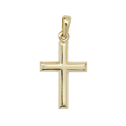 9k Yellow Gold Plain Cross Pendant - THPN085