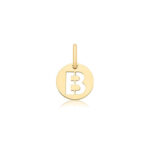 9k Yellow Gold Cut Out Round Initial Pendant - Small - Image 2