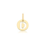 9k Yellow Gold Cut Out Round Initial Pendant - Small - Image 3