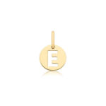 9k Yellow Gold Cut Out Round Initial Pendant - Small - Image 5
