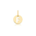 9k Yellow Gold Cut Out Round Initial Pendant - Small - Image 6