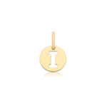 9k Yellow Gold Cut Out Round Initial Pendant - Small - Image 9