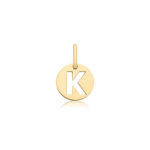 9k Yellow Gold Cut Out Round Initial Pendant - Small - Image 11