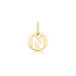 9k Yellow Gold Cut Out Round Initial Pendant - Small - Image 14