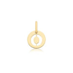 9k Yellow Gold Cut Out Round Initial Pendant - Small - Image 15