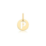 9k Yellow Gold Cut Out Round Initial Pendant - Small - Image 16