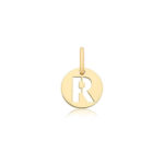 9k Yellow Gold Cut Out Round Initial Pendant - Small - Image 18