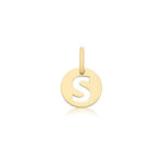 9k Yellow Gold Cut Out Round Initial Pendant - Small - Image 19