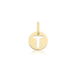 9k Yellow Gold Cut Out Round Initial Pendant - Small - Image 20