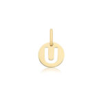 9k Yellow Gold Cut Out Round Initial Pendant - Small - Image 21