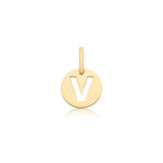 9k Yellow Gold Cut Out Round Initial Pendant - Small - Image 22