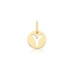9k Yellow Gold Cut Out Round Initial Pendant - Small - Image 25