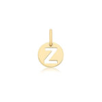 9k Yellow Gold Cut Out Round Initial Pendant - Small - Image 26