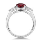 9k White Gold Lab Grown Diamond and Ruby Set Ring - Image 2