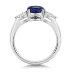 9k White Gold Lab Grown Diamond and Sapphire Set Ring - Image 3