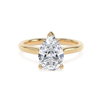 18k Yellow Gold Lab Grown Pear Shape Diamond Set Ring