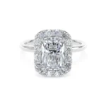 950 Platinum Lab Grown Emerald Cut Diamond Set Halo Ring