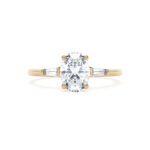 18k Yellow Gold Lab Grown Oval Trilogy Diamond Set Ring