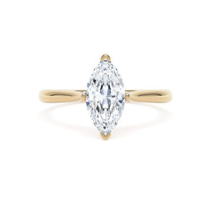 18k Yellow Gold Lab Grown Marquise Diamond Set Ring