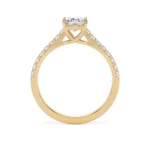 18k Yellow Gold Lab Grown Oval Diamond Set Ring - Image 4