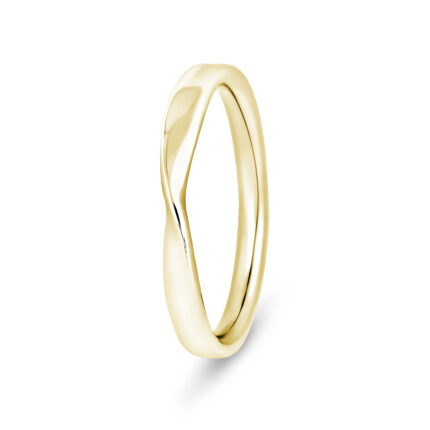 9k Yellow Gold Plain Twist Wedding Band Ring
