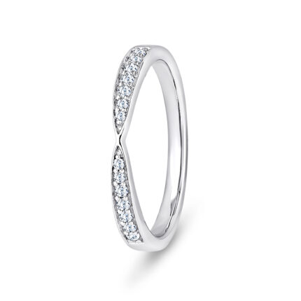 18k White Gold Pinched Diamond Eternity Ring