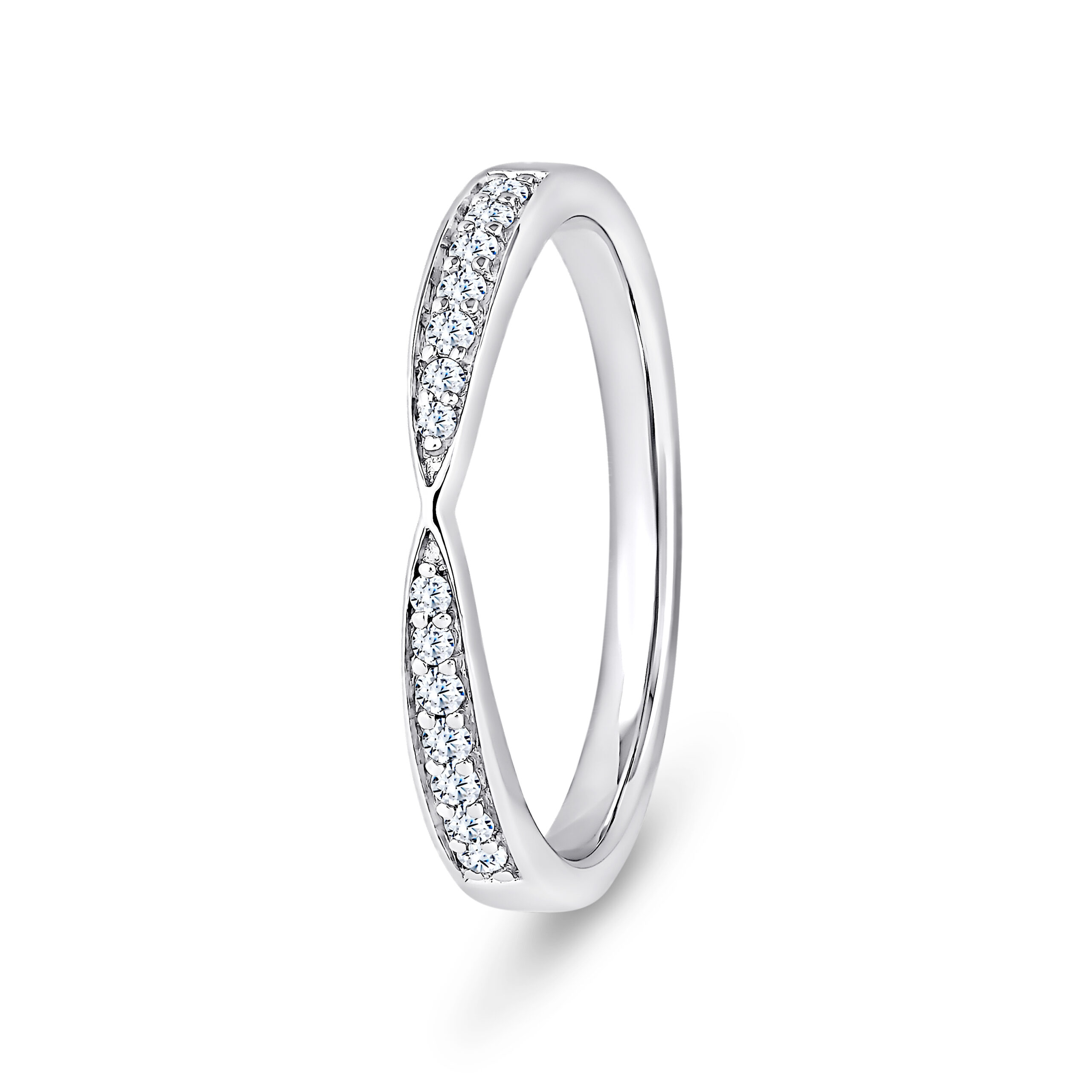 18k White Gold Pinched Diamond Eternity Ring - Image 1