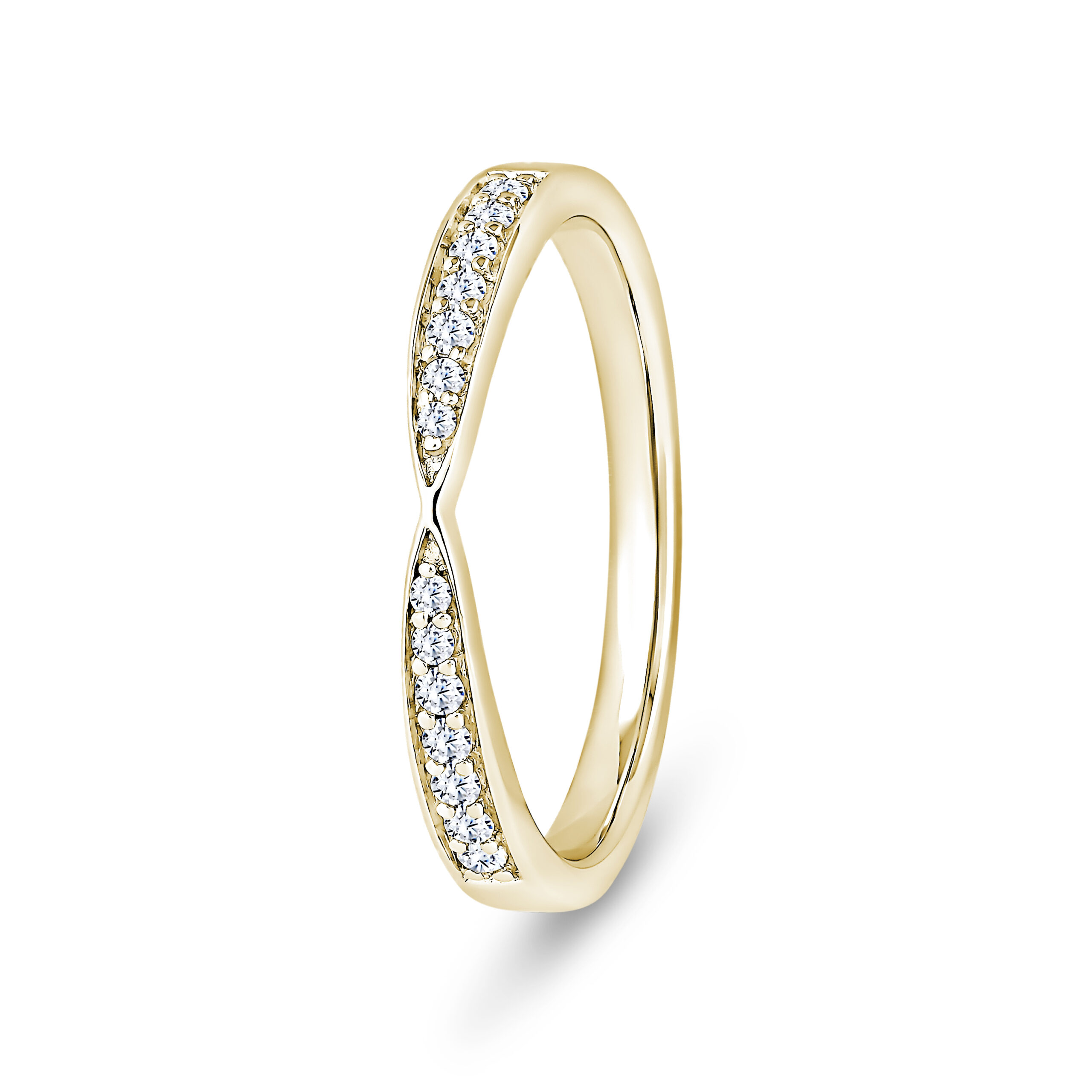9k Yellow Gold Pinched LG Diamond Eternity Ring - Image 1