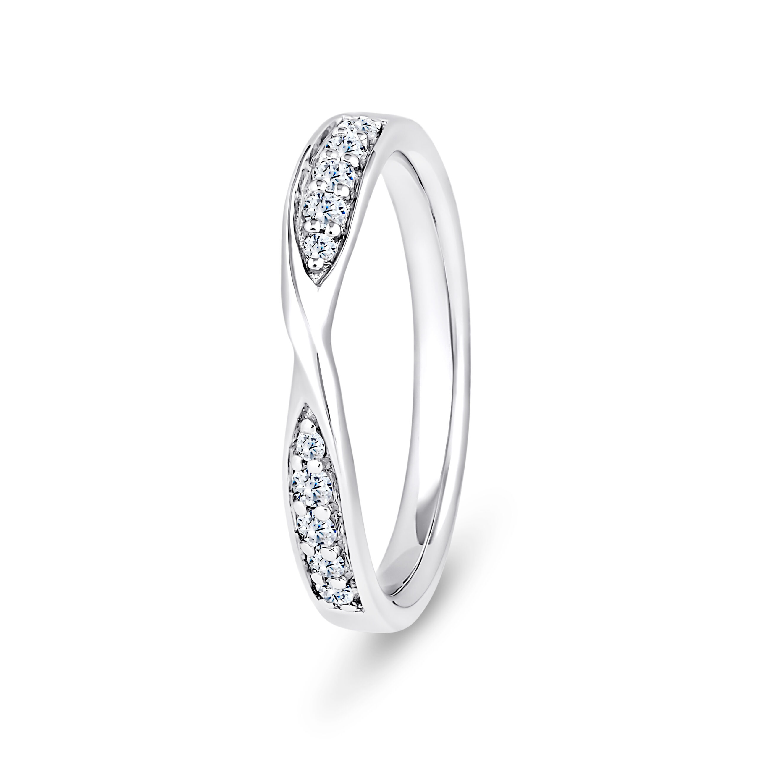 950 Platinum Twisted Pinched Diamond Eternity Ring - 3 mm - Image 1