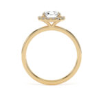 18k Yellow Gold Lab Grown Round Diamond Set Halo Ring - Image 4