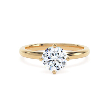 18k Yellow Gold Lab Grown Round Diamond Set Ring