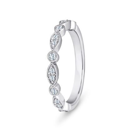 950 Platinum Fancy Bubble Shaped Diamond Eternity Ring