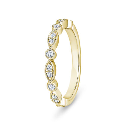 18k Yellow Gold Fancy Bubble Shaped Diamond Eternity Ring