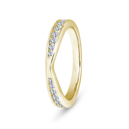 9k Yellow Gold V-Shaped LG Diamond Eternity Ring - 3 mm