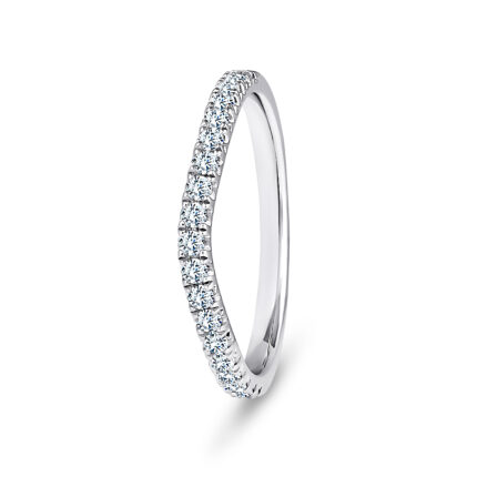 950 Platinum Wishbone Diamond Pave Set Eternity Ring - 2 mm