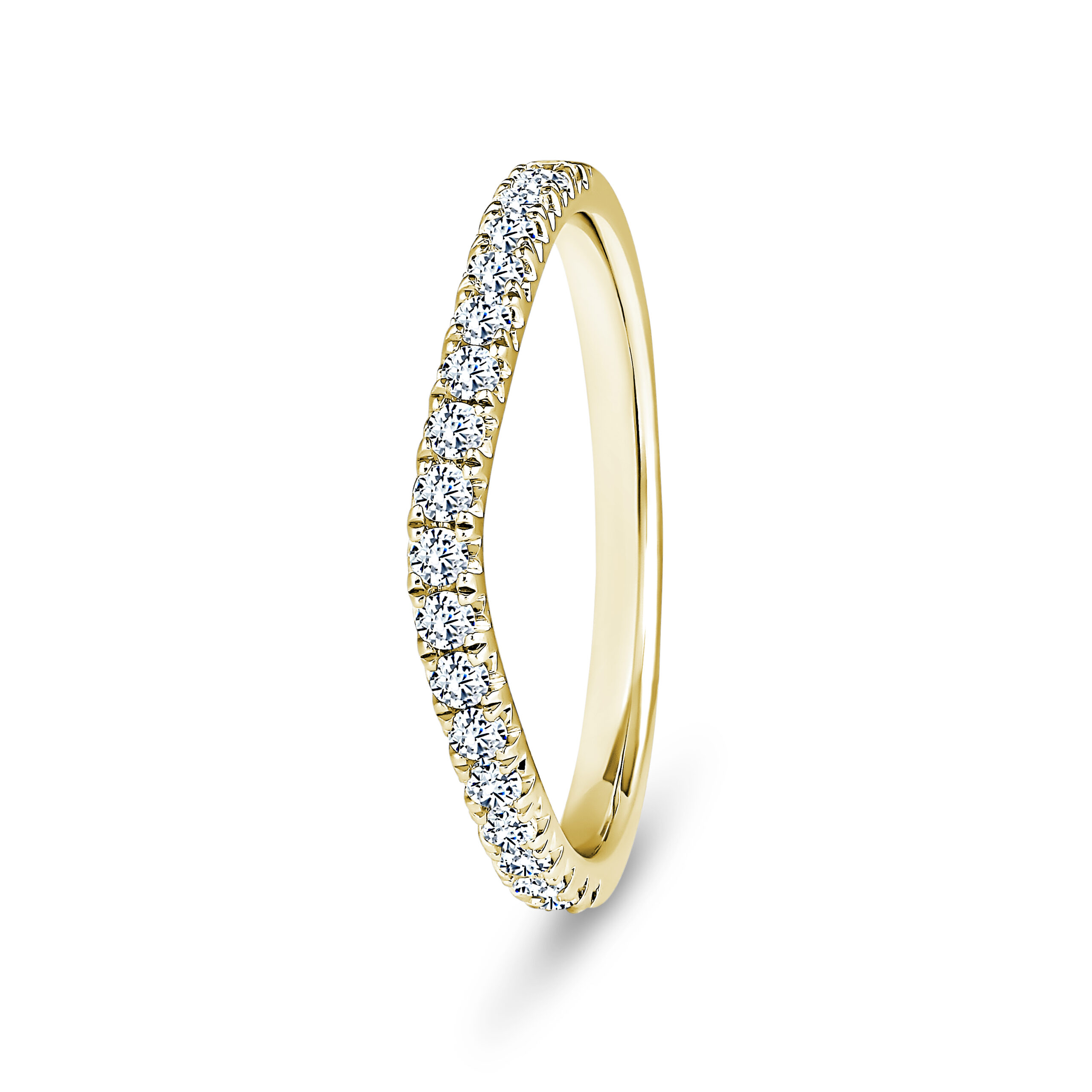9k Yellow Gold Wishbone LG Diamond Pave Set Eternity Ring - 2 mm - Image 1