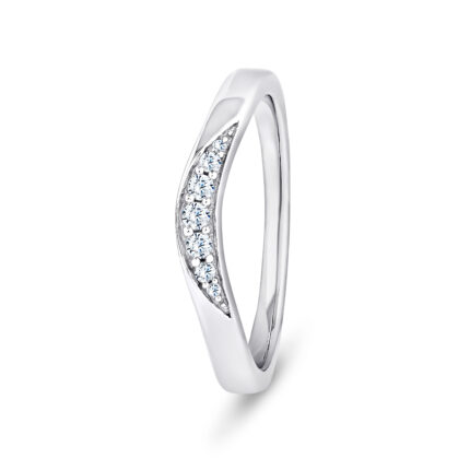 18k White Gold Slight V - Shaped LG Diamond Channel Set Eternity Ring - 2.4 mm