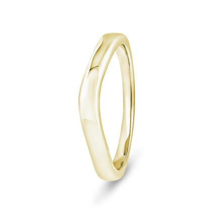 9k Yellow Gold Plain V-Shape Wedding Band Ring - 2 mm