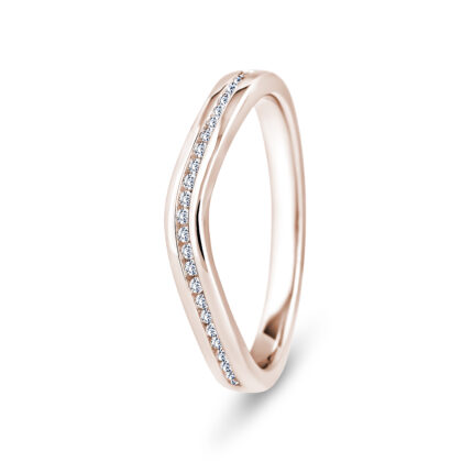 9k Rose Gold Wishbone Diamond Channel Set Eternity Ring - 2.5 mm