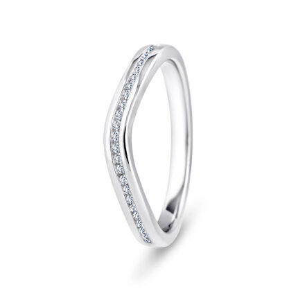 950 Platinum Wishbone Diamond Channel Set Eternity Ring - 2.5 mm