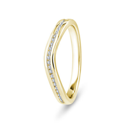 9k Yellow Gold Wishbone LG Diamond Channel Set Eternity Ring - 2.5 mm