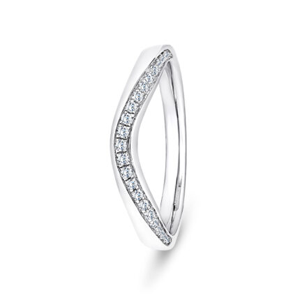 950 Platinum V-Shaped Diamond Channel Set Eternity Ring - 3 mm