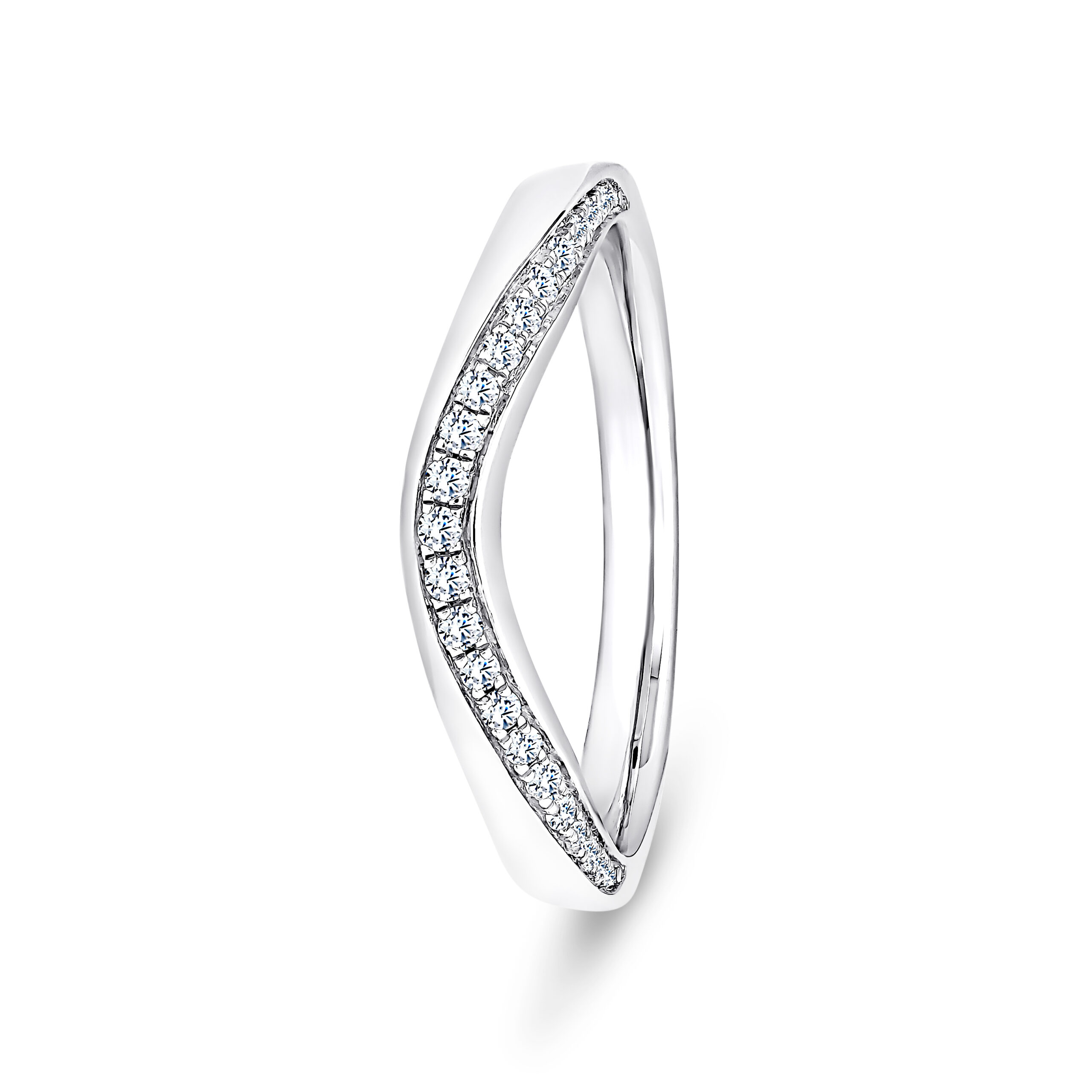 950 Platinum V-Shaped Diamond Channel Set Eternity Ring - 3 mm - Image 1