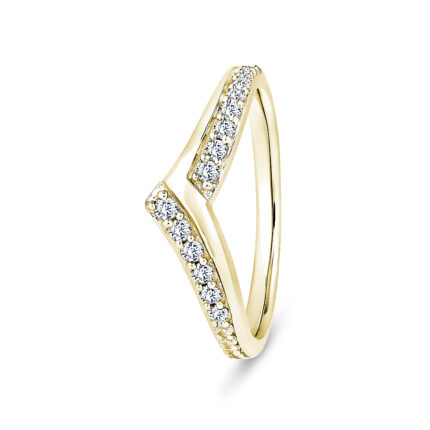 18k Yellow Gold V-Shaped Diamond Eternity Ring