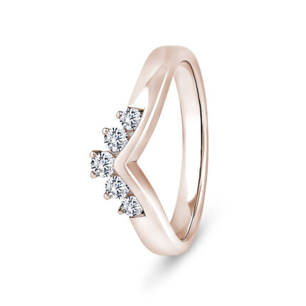 18k Rose Gold Tiara Wishbone Eternity Ring - 3 mm