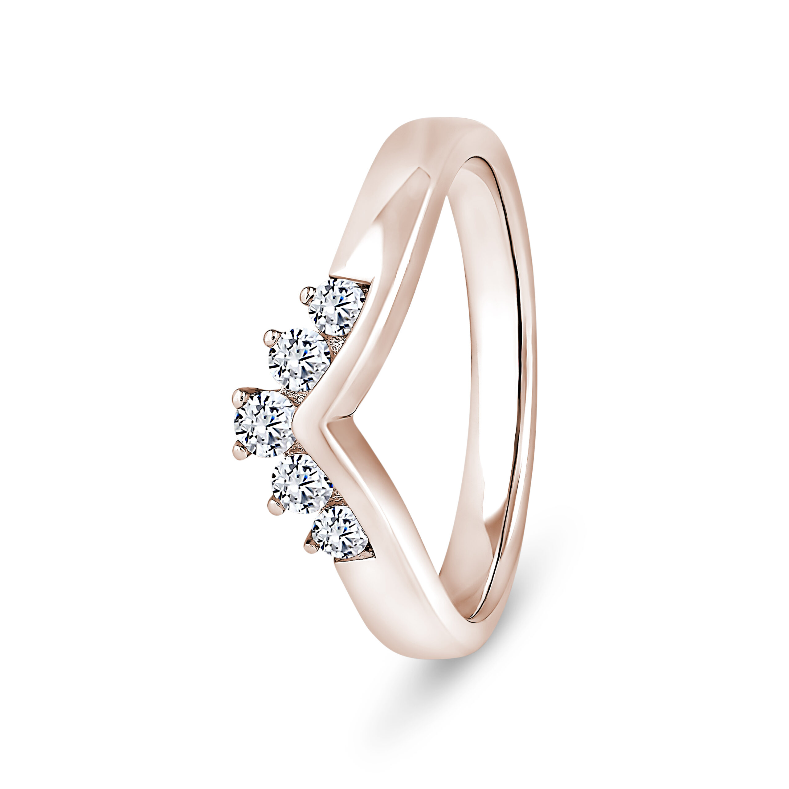 18k Rose Gold Tiara Wishbone Eternity Ring - 3 mm - Image 1