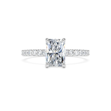 950 Platinum Lab Grown Radiant Diamond Set Ring